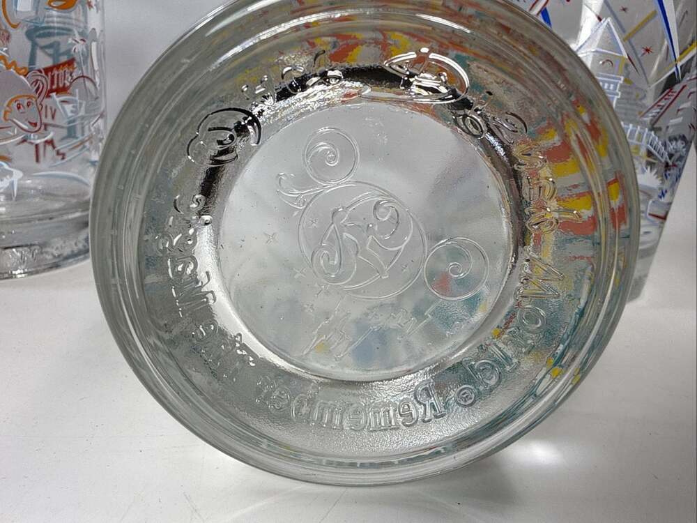 Set of 4 McDonalds Walt Disney World Remember The Magic 25th Anniversary Glasses - Picture 7 of 7